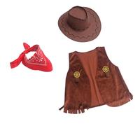 GMBYLBY 3 piezas de trajes occidentales con sombrero de vaca, bandana, accesorios de disfraz de vaca para fiesta de Halloween, disfrazarse, juegos de simulación, trajes de vaquero para bebé