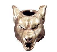 GMBYLBY Adorno de cabeza de lobo de latón con colgante de cuerda de paracaídas, adorno para colgar en mochila, hecho a mano, llavero decorativo, Medium, Cobre, No es una piedra preciosa