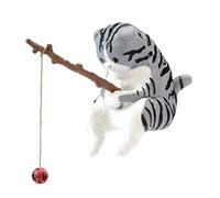 GMBYLBY Adornos de gatos de pesca figuras resinas decoración acuario tanque de peces paisajismo acuario decoración