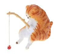 GMBYLBY Adornos de gatos de pesca figuras resinas decoración acuario tanque de peces paisajismo acuario decoración