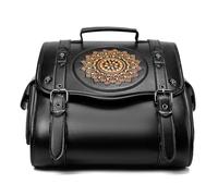 GMBYLBY Bolsa de almacenamiento lateral, diseño retro punk, cierre seguro, piel sintética resistente al agua, bolsillos de herramientas fáciles de instalar para bicicletas, bolsas impermeables de piel