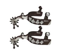 GMBYLBY Bronce Western Spurs Features German Silver Accent Vintage Equestrians Equipment for Horse Horseship Entusiasts Decorative Metal Plates Horse Spurs