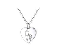 GMBYLBY Cadena de corazón inoxidable personalizable joyería resistente al agua regalo para padre hija periodos de conexión padre hija joyería artefacto