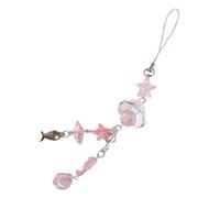 GMBYLBY Cadena de teléfono resistente hecha a mano con detalles de peces y caracolas inspirados en el mar, delicada bolsa de abalorios, Medium, Acrílico, No es una piedra preciosa