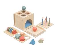 GMBYLBY Clasificador Educativo con 4 Funciones interesantes agrupación de Formas e identificación de Colores Clasificador de Formas de Madera