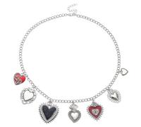 GMBYLBY Collar de cadena de estilo vintage con dije de corazón religioso y diseños de longitud ajustable, uso diario casual, Medium, Metal, No es una piedra preciosa