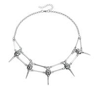 GMBYLBY Collar gótico de aleación con diseño de calavera de pájaro exquisito para individualista y artístico