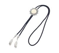 GMBYLBY Corbata de metal para hombre, diseño de turquesa y piedra, ajustable, con cuerda trenzada, Medium, Metal, No es una piedra preciosa