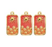GMBYLBY De 3 Collar con colgante de girasoles de acero de, adorno para mujer de, joyería con dije de carta de tarot esmaltado, joyería de para mujer