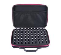 GMBYLBY Delicada bolsa de almacenamiento de aceites esenciales, 60 bolsas de almacenamiento para botellas de 5 a 10 ml, estuche de viaje resistente para presentaciones de viaje en casa, rosa roja
