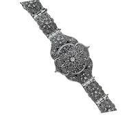 GMBYLBY Elegante collar de cintura antiguo, joyería para el cuerpo, banda decorativa con diseño retro de cristal para bodas y compromisos, accesorio de moda nupcial, plateado antiguo, Talla única