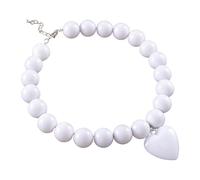 GMBYLBY Elegante collar de corazón grande con cuentas que simboliza el amor eterno y la sofisticación para mujeres a la moda, Medium, Vidrio, No es una piedra preciosa