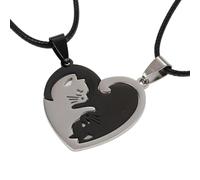 GMBYLBY Elegante collar de gatos a juego para mejor amigo, longitud ajustable, accesorio para el cuello, ocasiones especiales o, Medium, Acero inoxidable, No es una piedra preciosa