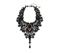 GMBYLBY Elegante collar gótico de encaje con colgante de gota de sangre para mujer, gargantilla de Halloween, cadena de cuello retro punk, Medium, encaje, No es una piedra preciosa