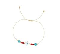GMBYLBY Elegante pulsera de perlas de ojos malvados con concha natural y detalles de cristal, joyería de moda para fiestas y uso diario, Einheitsgröße, como se describe