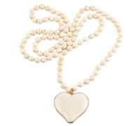 GMBYLBY Ethnic Styles - Collar con colgante de corazón turquesa para mujer, cadena larga vintage ajustable, Medium, Turquesa, No es una piedra preciosa