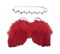 GMBYLBY Fuzzy Pluma Angel Wings Diadema Set para Bebé Cosplay Chicas Fotografía de Disfraces Blanco Ángel Plumas Alas Traje Accesorios Alas Diadema