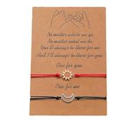 GMBYLBY Juego de 2 sofisticadas pulseras de luna y sol para parejas, hechas de materiales de primera calidad que ofrecen comodidad, Medium, Aleación, alambre de cera, CCB, No es una piedra preciosa