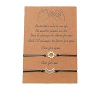 GMBYLBY Juego de 2 sofisticadas pulseras de luna y sol para parejas, hechas de materiales de primera calidad que ofrecen comodidad, Medium, Aleación, alambre de cera, CCB, No es una piedra preciosa