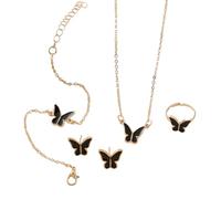 GMBYLBY Juego de collar y aretes con colgante de mariposa para mujeres modernas que buscan mejorar sus atuendos, Medium, Metal, No es una piedra preciosa