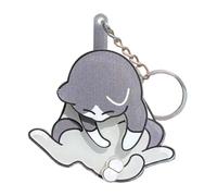 GMBYLBY Llavero con diseño de huevos y gatos, con colgante giratorio para cumpleaños, divertido, Gris Blanco Gyw, M