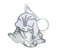 GMBYLBY Llavero con diseño de huevos y gatos, con colgante giratorio para cumpleaños, divertido, Gris Gy, M