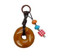 GMBYLBY Llavero creativo de pan de pretzel de chocolate, llavero elegante, colgante de bolso portátil, accesorio para fácil transporte, regalo de cultura para hornear, Bagel