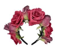 GMBYLBY Model Show - Diadema étnica con decoración de rosas y flores para novia, diadema de primavera para boda y fiesta