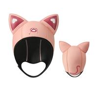 GMBYLBY Orejas de Gato Gorras de Buceo Neopreno 3 Mm Neopreno Capuchas Sombrero de Natación con Correa Ajustable Para Snorkel Y Nadar
