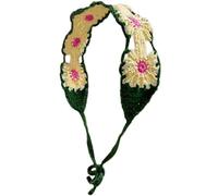 GMBYLBY Pañuelo étnico para el pelo con flores de ganchillo para niña, pañuelo para la cabeza, pañuelo para el pelo, pañuelo elegante para el pelo