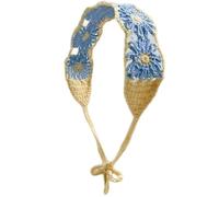 GMBYLBY Pañuelo étnico para el pelo con flores de ganchillo para niña, pañuelo para la cabeza, pañuelo para el pelo, pañuelo elegante para el pelo