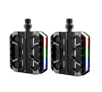 GMBYLBY Pedales de bicicleta reposapiés LED Light Bikes Pedales Plataforma 9/16 pulgadas hilo antideslizante tres placas de transporte para bicicletas