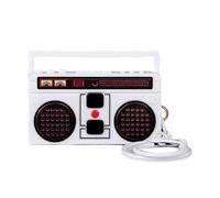 GMBYLBY Pequeño llavero de grabadora retro con cinta creativa, colgantes portátiles para mochilas y, Blanco W, M