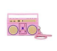 GMBYLBY Pequeño llavero de grabadora retro con cinta creativa, colgantes portátiles para mochilas y, Paquete de color rosa, M