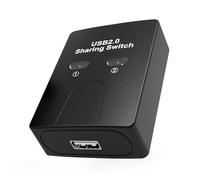 GMBYLBY Selectores de conmutación manual de 2 puertos USB 2.0, adaptador de conmutación KVM 2 en 1, salida de PC, uso compartido de dispositivos USB para teclados de impresora