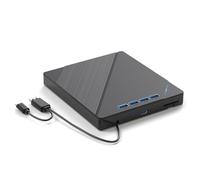 GMBYLBY Universal - Unidad óptica externa USB 3.0 de alta velocidad de transferencia Plug and Play para computadoras de PC, múltiples formatos de grabadores DVD/CD