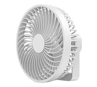 GMBYLBY Ventilador con Dosel de 6, 5 Pulgadas con Gancho + lámpara, Ventilador Recargable para Tienda, Techo de 2000mAh, 4 velocidades para Dormitorio, Ventiladores de Escritorio, USB