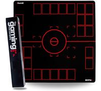 GMC Deluxe XL 2 Player Black & Red Gaming Mat Compatible for Pokemon Trading Card Game Stadium Board Playmat for Compatible Pokemon Trainers - Waterproof Card Gaming Mat