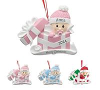 GMDLSK 2024 Adornos de Navidad Personalizados, Mi Primera Navidad Bebé, Bola Navideña con Nombre, Decoracion Navideñas Personalizadas para Bebés Recién Nacidos