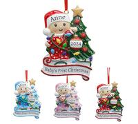 GMDLSK 2024 Adornos de Navidad Personalizados, Mi Primera Navidad Bebé, Bola Navideña con Nombre, Decoracion Navideñas Personalizadas para Bebés Recién Nacidos