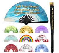 GMDLSK Abanicos Personalizados con Foto e Letras-Bambú Premium Durable, Ideales para Bodas, Fiestas, Cumpleaños - Sonido Crispante & Decoración Casa, Baile, Cosplay, Rave