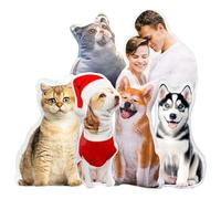 GMDLSK Almohada Personalizada para Mascotas, Almohadas Personalizadas en Forma de Perro y Gato, Almohada Foto ImpresióN a Doble Cara en 3D, Navidad Regalo para Familiares Amigos