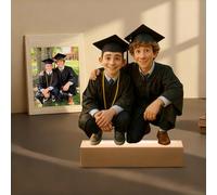 GMDLSK Figura Cartoon Personalizada con Foto - Decoración de Escritorio - Figura Acrílica Decorativa para Hogar y Oficina - Regalo Original para Parejas, Familias y Amantes de Mascotas