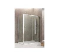 GME AKTUAL Mampara angular con una hoja corredera fabricada en vidrio templado de seguridad de 6 mm - 147.4 a 150.4 cm / 76 a 79 cm