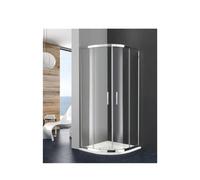 GME PRESTIGE Mampara semicircular de 2 hojas correderas fabricada en vidrio templado - 80 x 80 cm / 55 cm