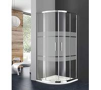 GME Prestige Titan Radio Italiano Mamparas de Ducha Semicirculares, 80 cm x 80 cm Tamaño, Frost Plus