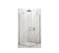 GME VITRO Mampara de ducha de tipo angular con 2 puertas correderas y 2 puertas fijas - 75 x 70 cm / Con perfil compensación 1.5