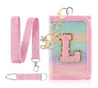 GmeDhc Bolso de pecho para niños, monedero para niñas, letras rosas, letras A-Z, triple pliegue con llavero, cartera para colgar, bolsa escolar, relleno de regalo para niñas, l, 12*8*2.5CM, Moderno
