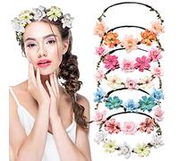 GmeDhc corona flor pelo 6 piezas coronas flores secas, corona de flores artificiales para el cabello, corona de flores para boda, ideal para novias, damas de honor, damas