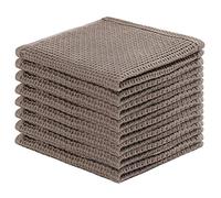 GMFINE 100% algodón natural para platos de cocina, paquete de 8 paños de cocina ultra suaves absorbentes, trapos de secado rápido, 12 x 12 pulgadas, café